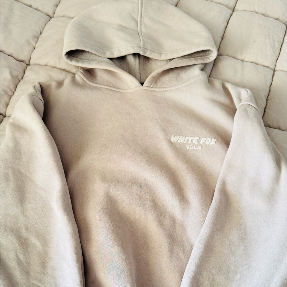 White Fox Beige Hoodie